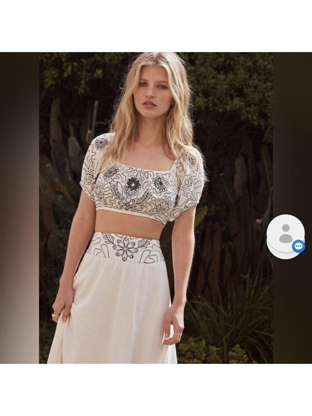 Free People Lotus Set in White Black Combo
